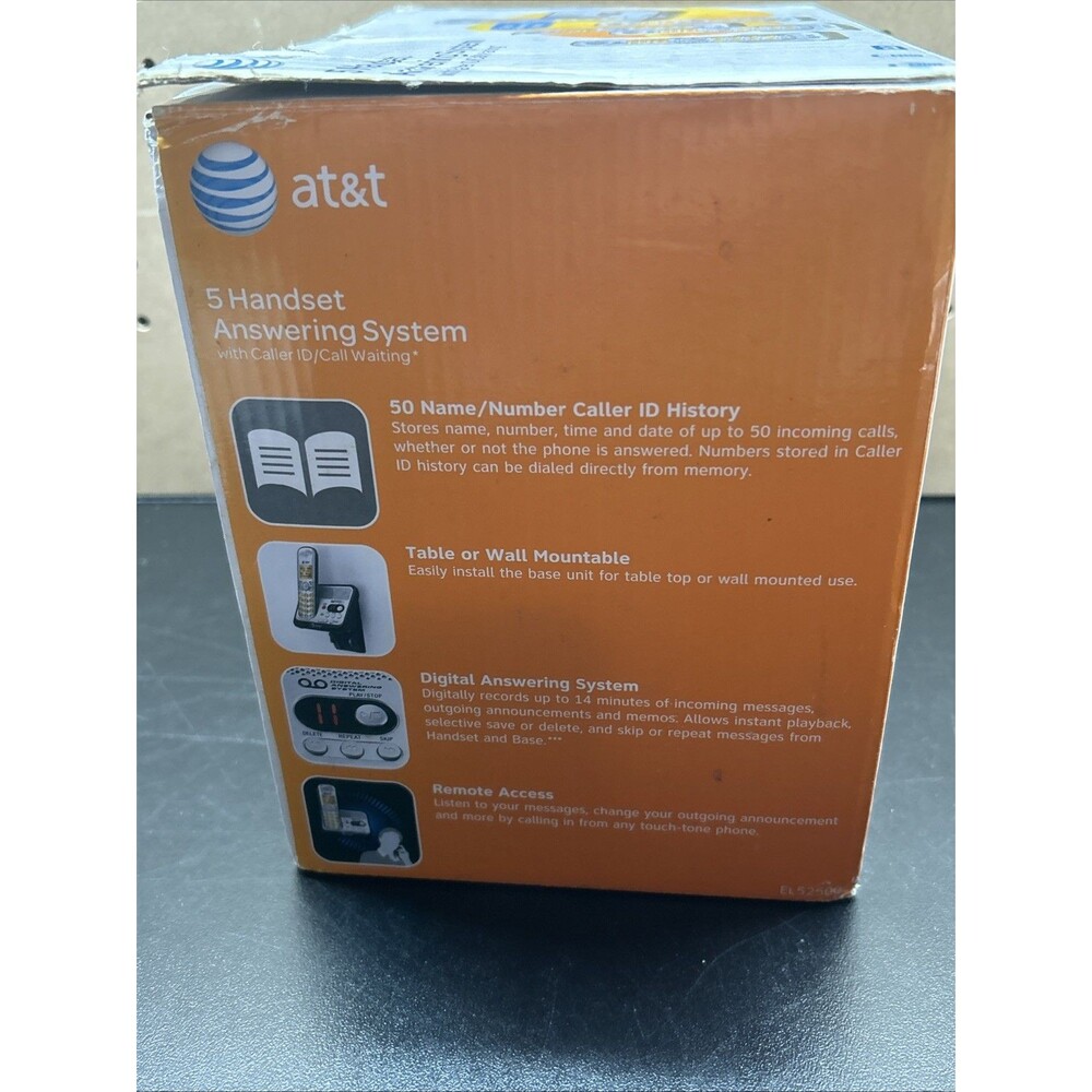 5 Cordless Handset Answering System AT&T - New Open Box- Fast Shipping - Picture 4 of 5